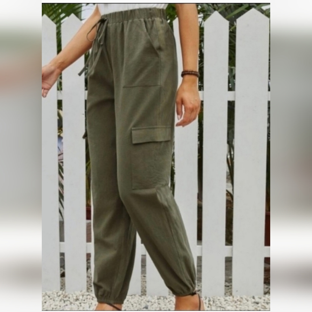 7 for all Mankind Green Utility Military Cargo Joggers Pants small.